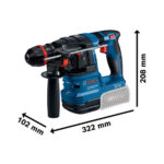 Aku udarna bušilica Bosch PRO GBH 18V-22 X 0611924101 18V Onechuck 2J sa 2 baterije 4.0Ah i punjačem u koferu