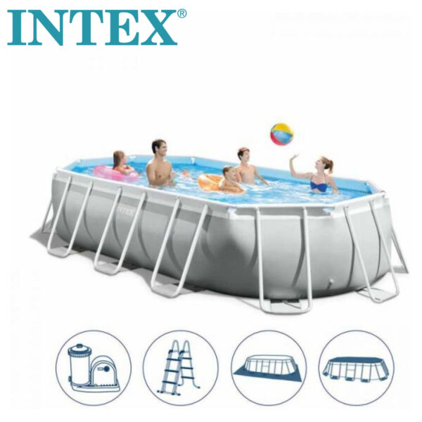 Bazen INTEX 26796NP Prism Frame sa metalnom konstrukcijom i filter pumpom 5.03x2.74x1.22m