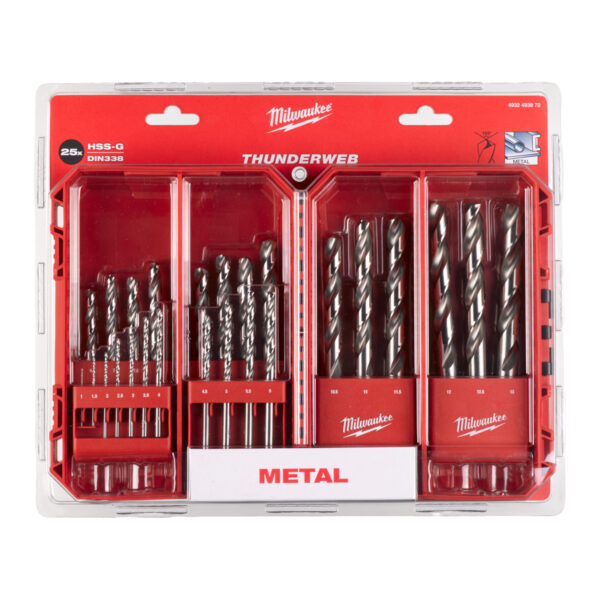 Set burgija - borera za metal za bušilice Milwaukee 4932493870 25-dijelni u kutiji
