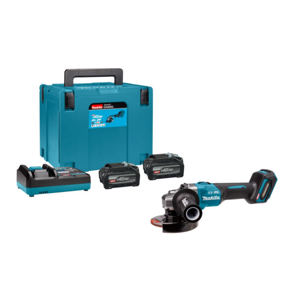 Aku ugaona - kutna brusilica Makita GA005GU201 40V 125mm sa 2 baterije 4.0Ah i punjačem u koferu