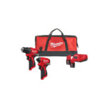 Aku set - bušilica i udarni odvijač Milwaukee M12 BLPP2D-202B 4933500139 sa 2 baterije 2.0Ah i punjačem u torbi