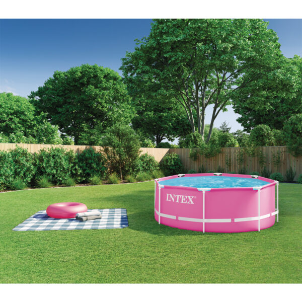 Bazen sa metalnim okvirom Intex 28290NP 244x244x76cm rozi