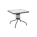 Baštenski sto metalni AMS AM-073A crna 80x80x70cm