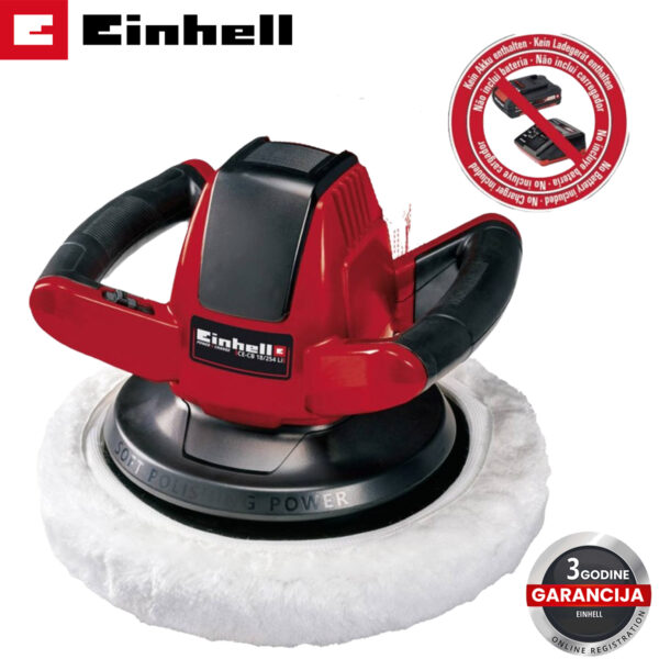 Aku brusilica za poliranje - polirka Einhell CE-CB 18/254 Li-Solo 2093301 18V 254mm