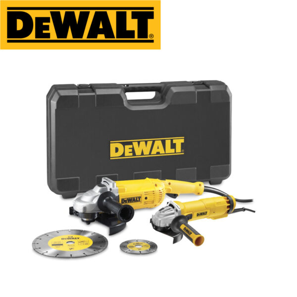 Set - dvije električne ugaone - kutne brusilice DeWalt DWE492SDT 230mm 2200W i 125mm 1000W u koferu