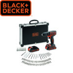 Aku bušilica - odvijač Black+Decker BDCDC18BAFC sa 80-dijelnim priborom dvije 1.5Ah baterije i punjačem u koferu