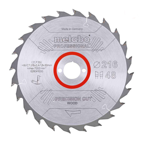 Rezna ploča - list kružne pile za cirkulare Metabo Precision Cut Wood 628041000 216mm
