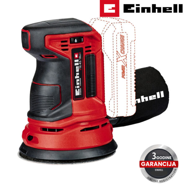 Aku ekscentrična - rotaciona brusilica Einhell TE-RS 18 Li - Solo 4462010 125mm 18V