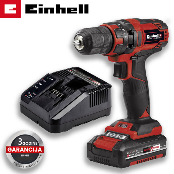 Aku bušilica-odvijač Einhell TC-CD 18/35 Li 18V 4513914 35Nm sa baterijom 1.5Ah i punjačem