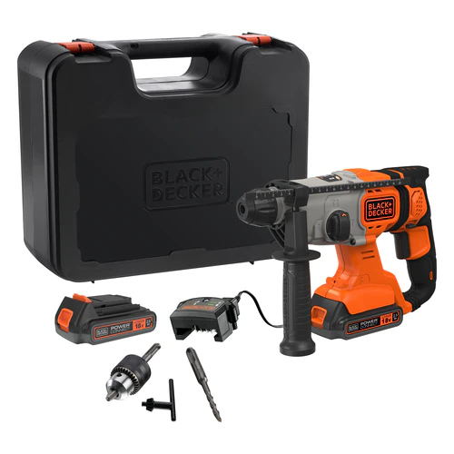 Aku udarna bušilica Black+Decker BCD900E2K SDS-Plus 18V sa priborom dvije 2.5Ah baterije i punjačem u koferu