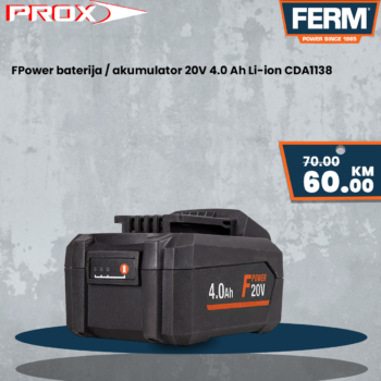 Baterija FPower 20V 4.0 Ah Li-ion FERM CDA1138