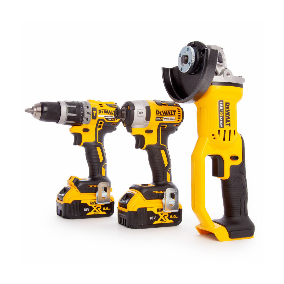 Aku set - bušilica - odvijač udarni odvijač i ugaona - kutna brusilica DeWalt Brushless DCK383P2T 18V sa dvije 5Ah baterije i punjačem u koferu