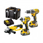 Aku set - bušilica - odvijač udarni odvijač i ugaona - kutna brusilica DeWalt Brushless DCK383P2T 18V sa dvije 5Ah baterije i punjačem u koferu