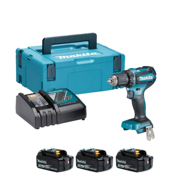Aku bušilica-odvijač Makita DDF485RFJ3 sa 3 baterije i punjačem u koferu