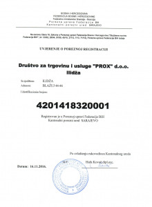 Podaci o firmi - ID i PDV broj