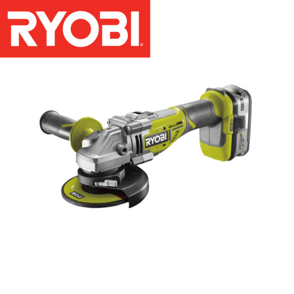 Aku ugaona-kutna brusilica Ryobi R18AG7-140S 125mm 18V sa baterijom 4.0Ah i punjačem