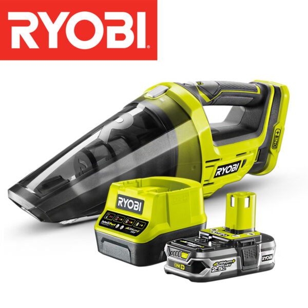 Aku usisivač za suho usisavanje Ryobi 18V ONE+ sa baterijom 2.0 Ah i punjačem R18HV-120GJ