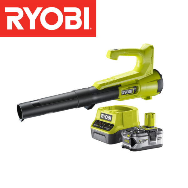 Aku puhač-duvač lišća Ryobi 18V sa baterijom 4.0 Ah i punjačem RY18BLA-140 RYGAR