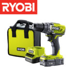 Aku bušilica-odvijač Ryobi 18V R18DD3-115S sa baterijom i punjačem u torbi