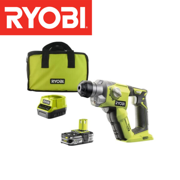 Aku udarna bušilica Ryobi R18SDS-125S 18V sa baterijom 2.5 Ah i punjačem u torbi