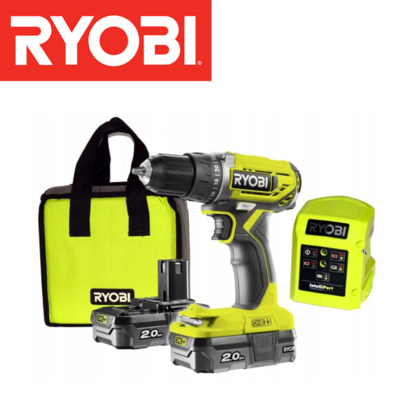 Aku bušilica-odvijač Ryobi 18V R18DD2-220S sa 2 baterije 2.0 Ah i punjačem u torbi