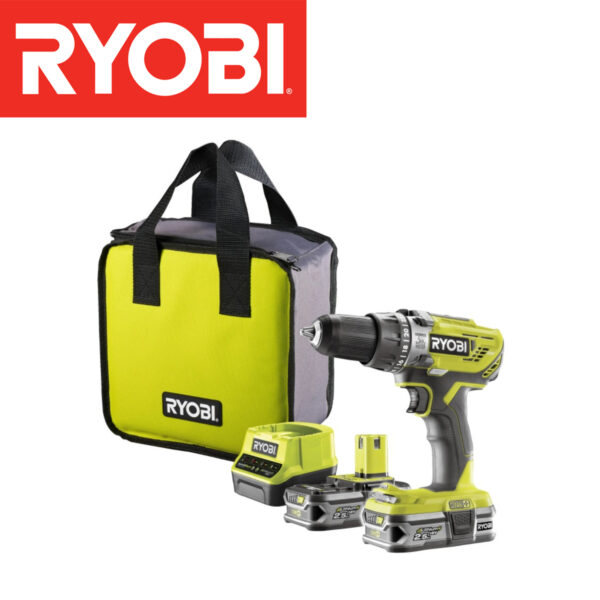 Aku udarna bušilica Ryobi R18PD3-220S 18V sa 2 baterije i punjačem u torbi