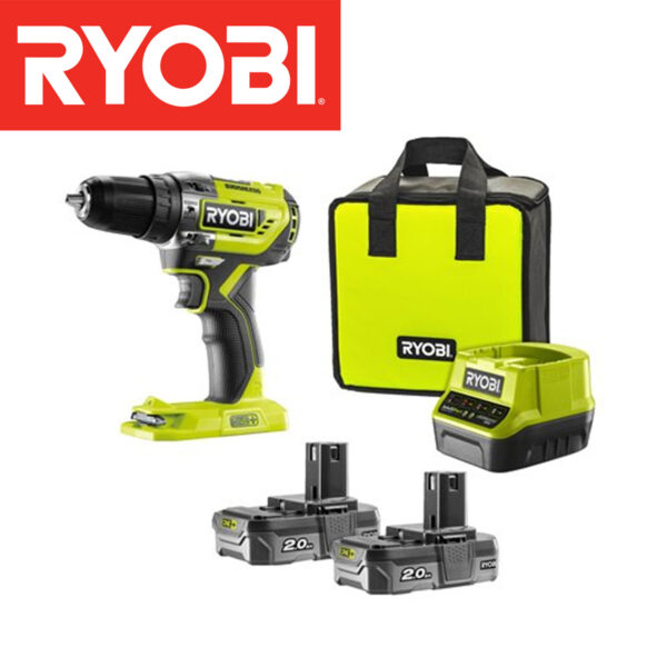 Aku udarna bušilica Ryobi R18PD5-220S 18V sa 2 baterije i punjačem u torbi