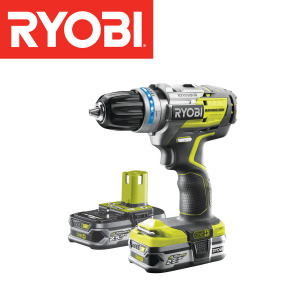 Aku udarna bušilica Ryobi R18PDBL-225S 18V ONE+ sa 2 baterije 2.5 Ah i punjačem