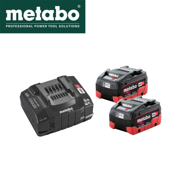 Aku set - dvije 5.5Ah baterije i brzi punjač Metabo ASC 145 18V 685190000