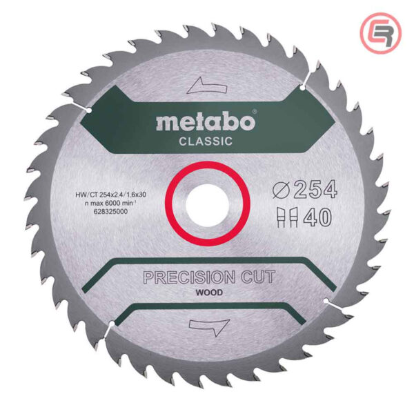 Rezna ploča - list kružne pile za cirkulare za drvo Metabo Precision Cut Wood Classic 628325000 254x30mm 40 zuba