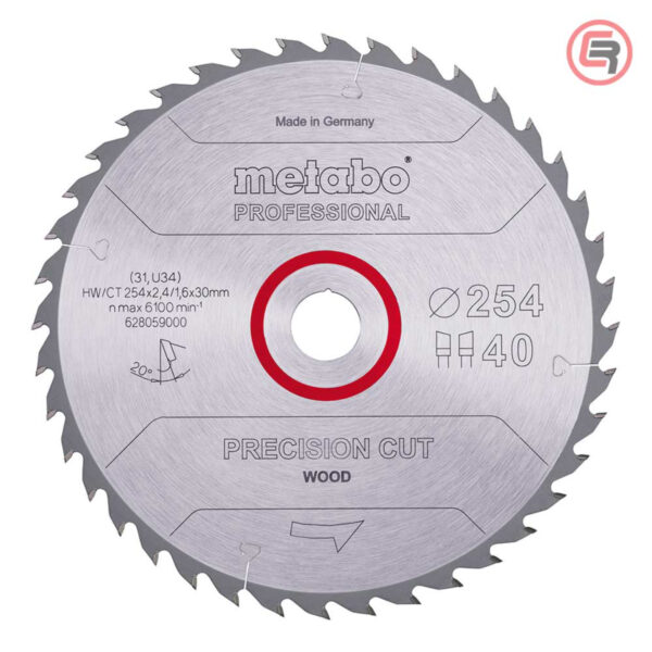 Rezna ploča - list kružne pile za cirkulare Metabo Precision Cut Wood Professional 628059000 254mm