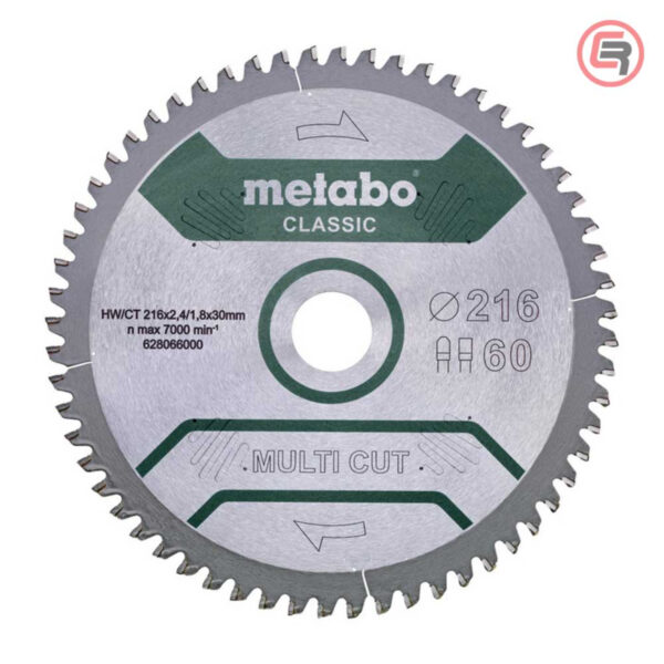 Rezna ploča - list kružne pile za cirkulare Metabo Multi Cut Classic 628066000 216x30mm 60 zuba