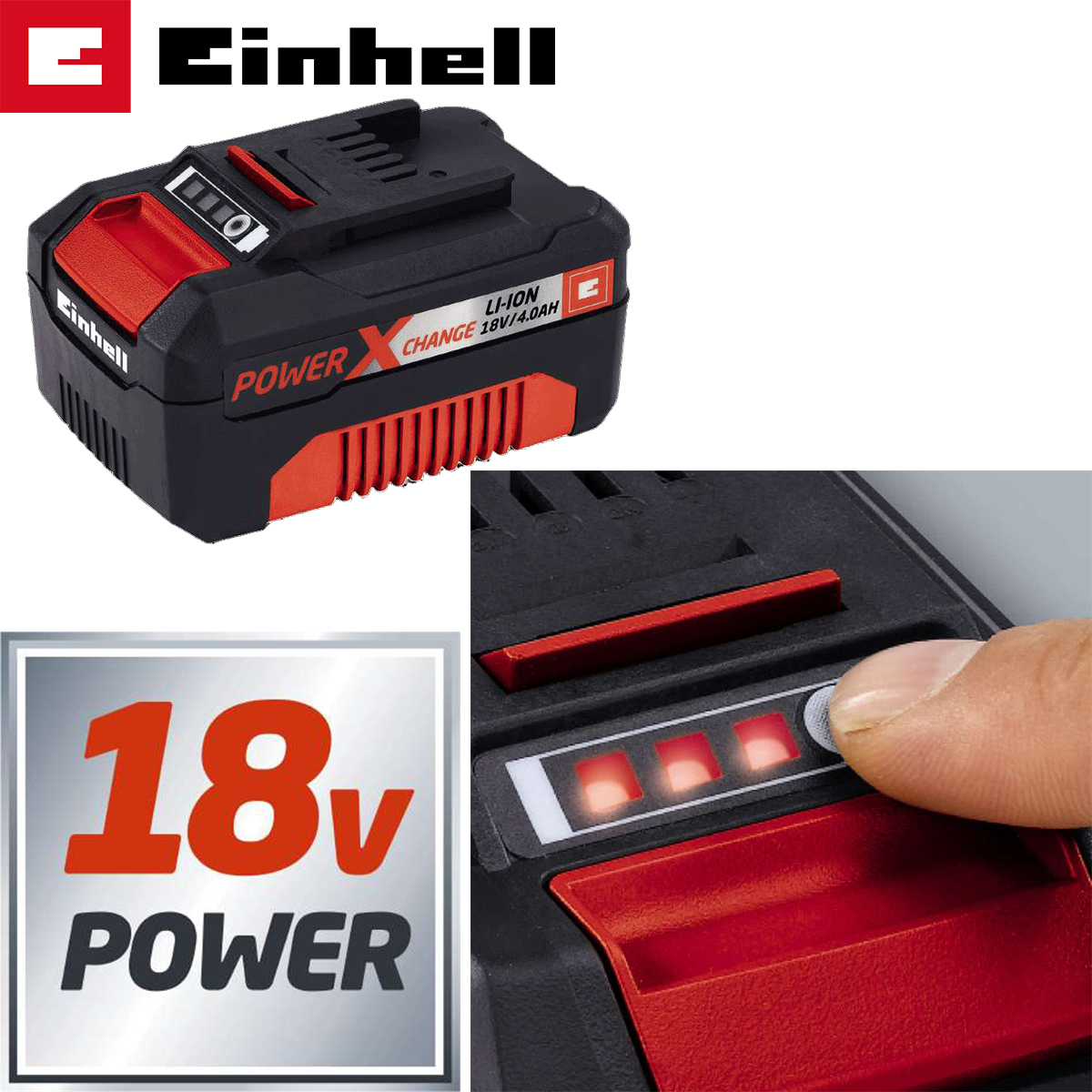 Aku set - 2 baterije za aku uređaje Einhell 18V 4.0 Ah PXC Twinpack CB 1  4511489 < PROX doo - Kvalitetan alat po super cijeni